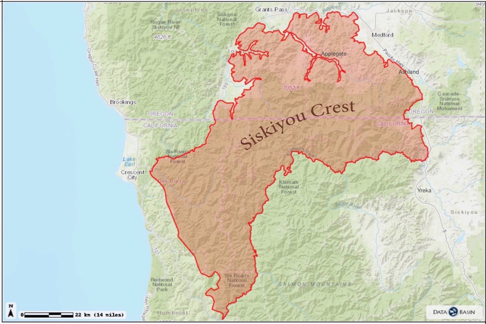 The Siskiyou Crest A subrange of the Klamath Mountains